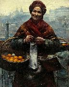Aleksander Gierymski Jewish woman selling oranges Spain oil painting artist